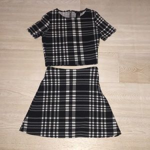 Striped top and skirt